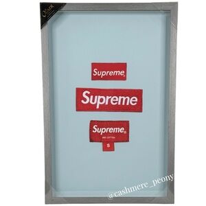 Supreme X Oliver Gal Box Logo Glass Shadow Box Print Framed Art